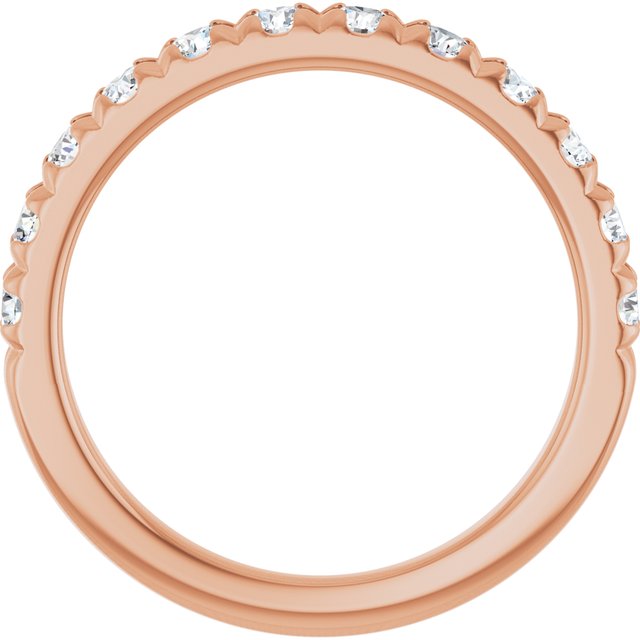 14K Rose 3/4 CTW Natural Diamond French-Set Anniversary Band