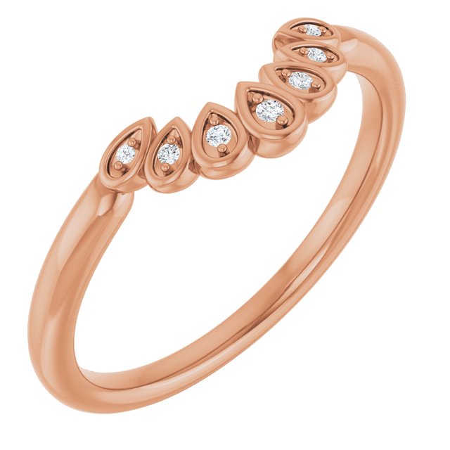 14k Rose .025 Ctw Natural Diamond Vintage-inspired Contour Band