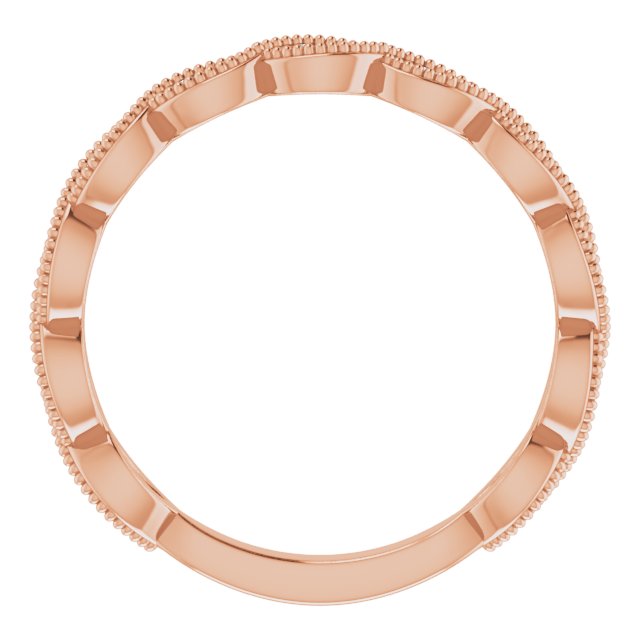 14K Rose 1/8 CTW Natural Diamond Band for 6.5 mm Round Ring