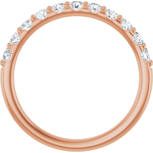 14k Rose 1/2 Ctw Natural Diamond Anniversary Band