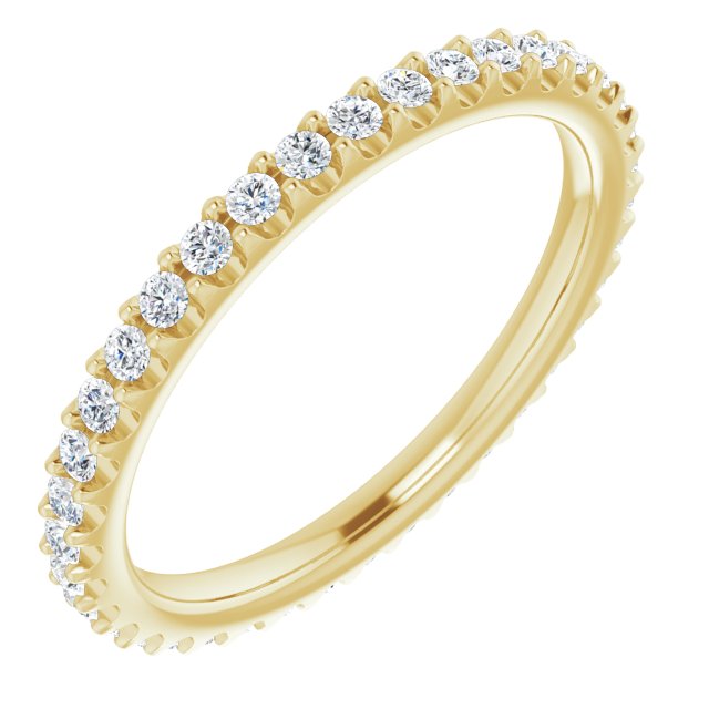 18K Yellow 3/8 CTW Diamond Eternity Band Size 6.5