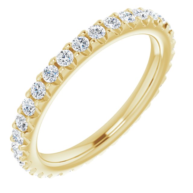 14k Yellow 1/2 Ctw Natural Diamond Eternity Band Size 4.5