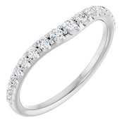 14k White 1/3 Ctw Natural Diamond Contour Band