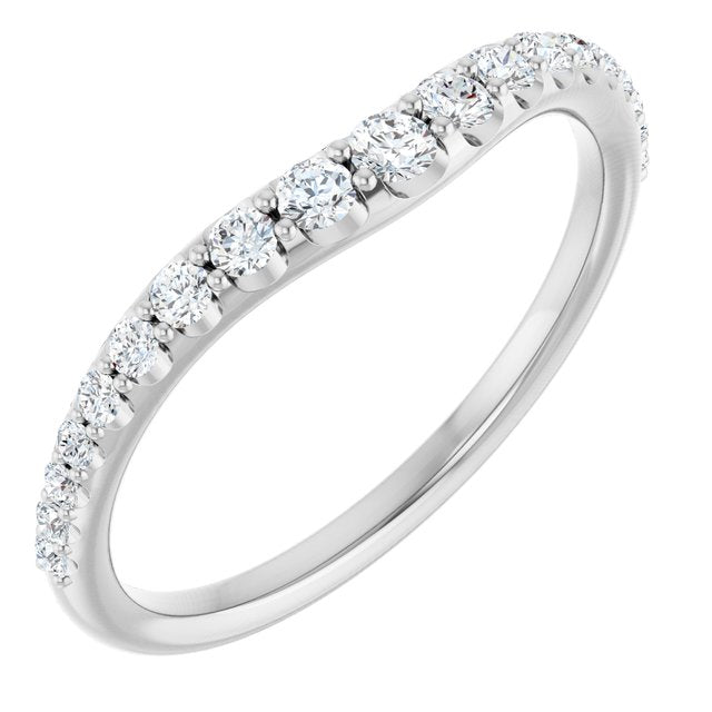14k White 1/3 Ctw Natural Diamond Contour Band