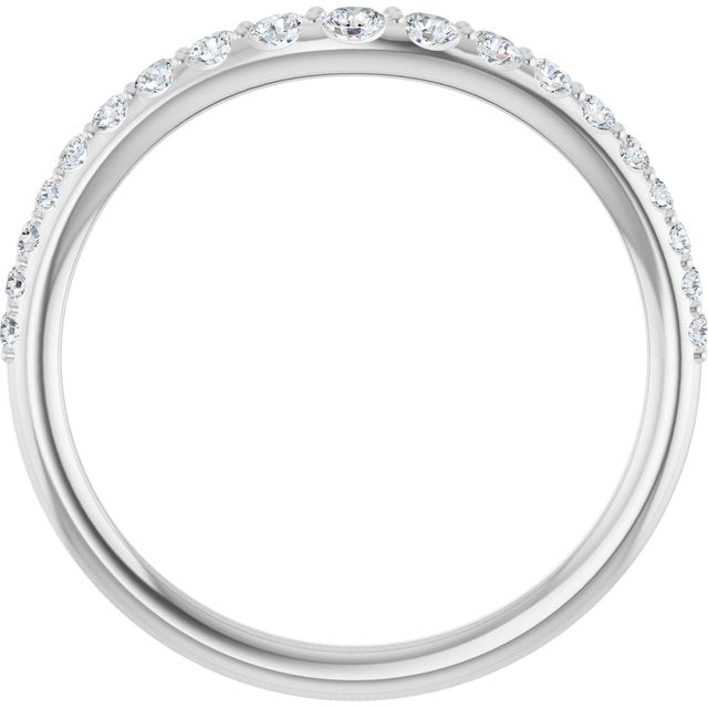 14k White 1/3 Ctw Natural Diamond Contour Band