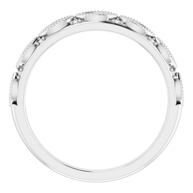 14k White 1/8 Ctw Natural Diamond Anniversary Band