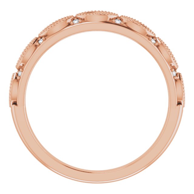 14k Rose 1/8 Ctw Natural Diamond Anniversary Band