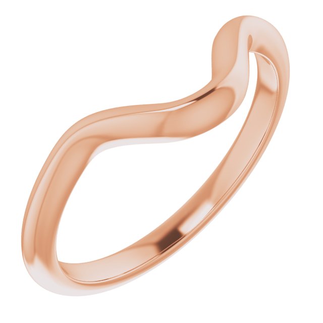 14K Rose Band for 9x7 mm Oval Ring