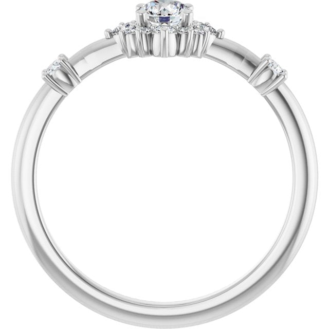 14K White 3/8 CTW Lab-Grown Diamond Halo-Style Ring