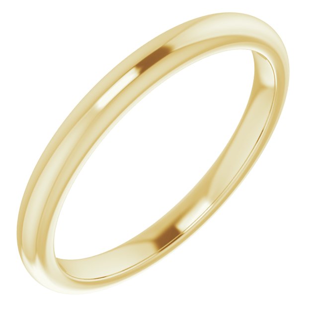 14K Yellow Band for 10x8 mm Oval Ring
