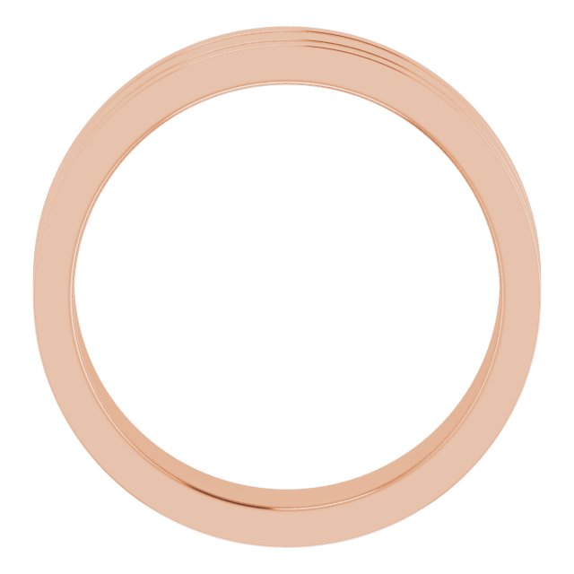 14k Rose 6 Mm Flat Comfort-fit Band With Milgrain Size 5.5
