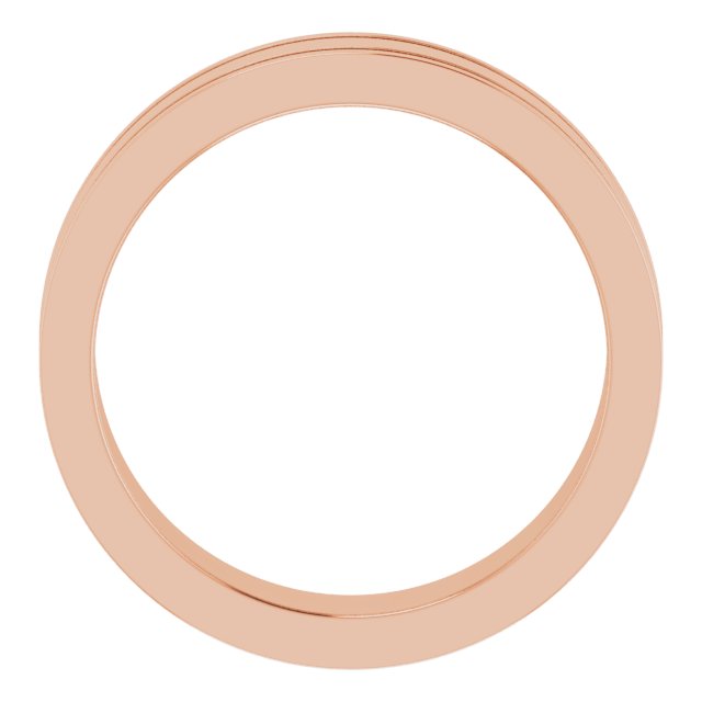 14k Rose 5 Mm Flat Comfort-fit Band With Milgrain Size 9