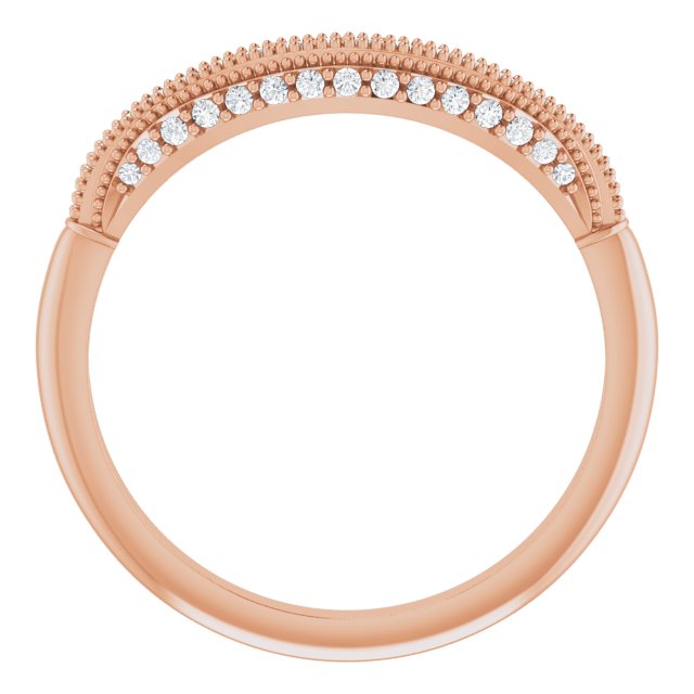 14K Rose 1/8 CTW Natural Diamond Matching Band