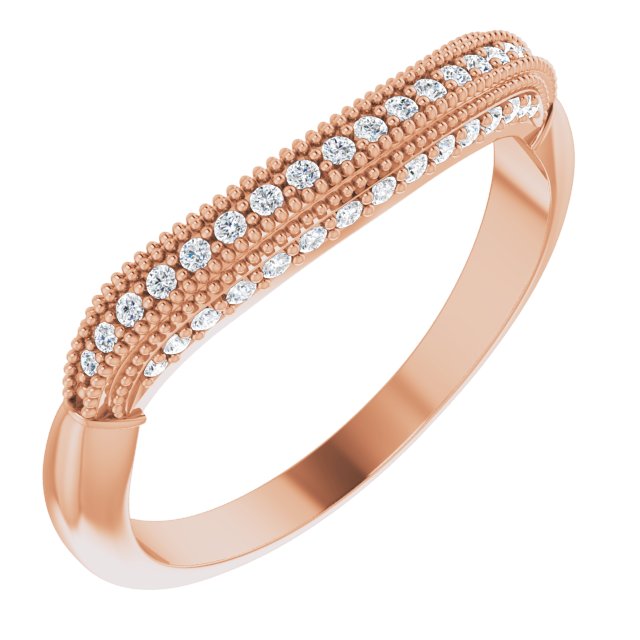 14K Rose 1/8 CTW Natural Diamond Matching Band