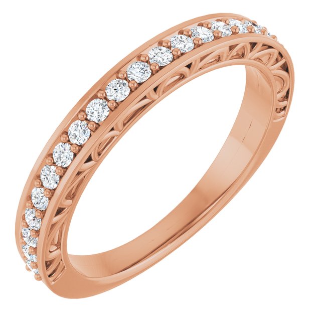 14K Rose 1/3 CTW Natural Diamond Anniversary Band