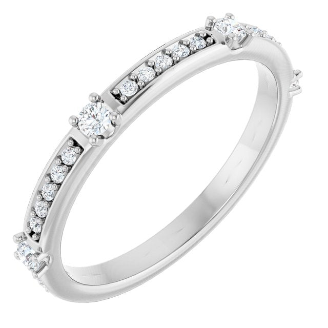 14k White 1/4 Ctw Natural Diamond Anniversary Band