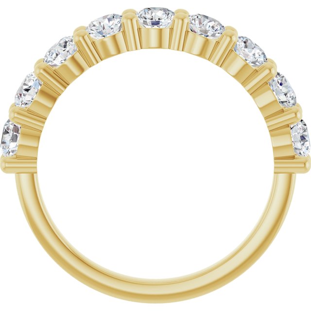 14k Yellow 9/10 Ctw Lab-grown Diamond Anniversary Band