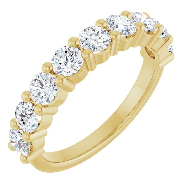 14k Yellow 9/10 Ctw Lab-grown Diamond Anniversary Band