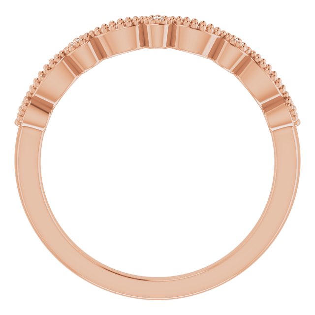 14K Rose .08 CTW Natural Diamond Matching Band