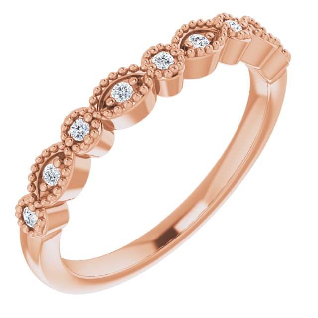 14K Rose .08 CTW Natural Diamond Matching Band