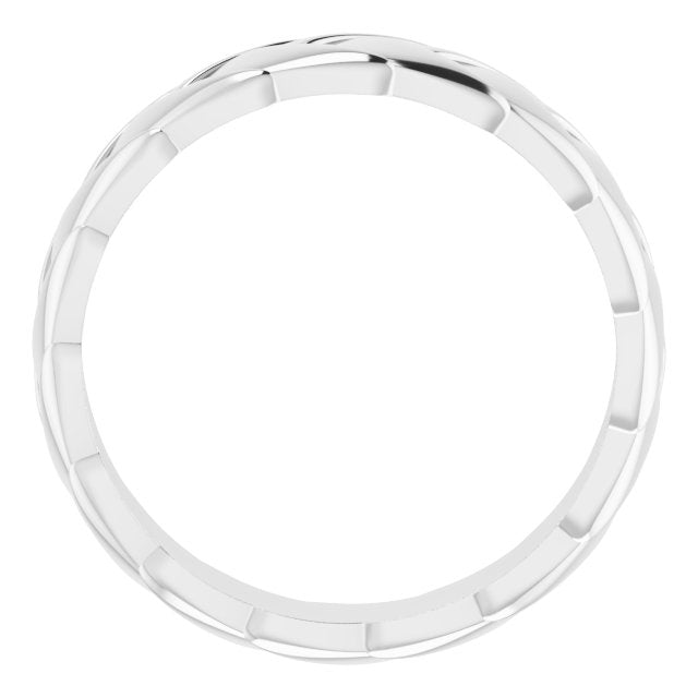 14K White 6 mm Woven-Design Band Size 11