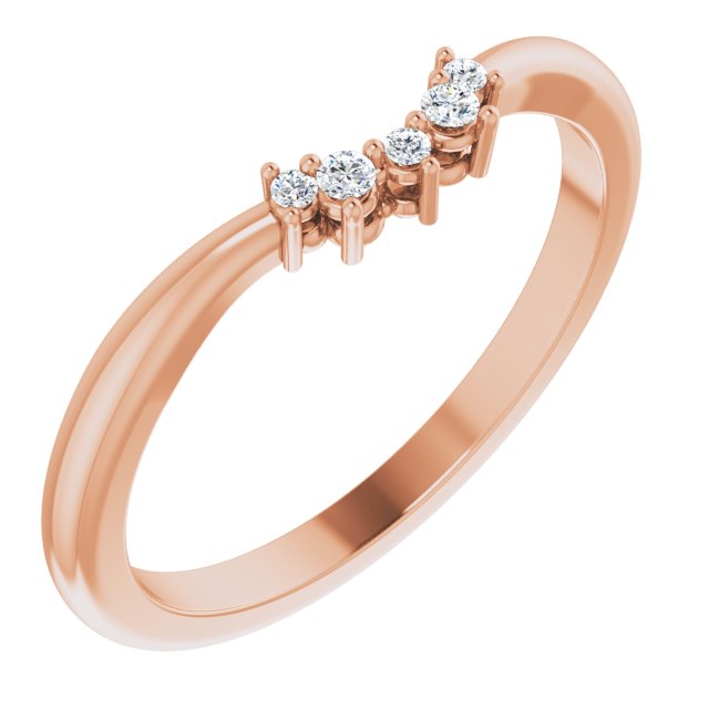 14K Rose .05 CTW Natural Diamond Matching Band