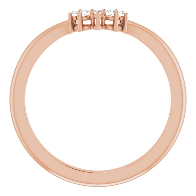 14K Rose .05 CTW Natural Diamond Matching Band