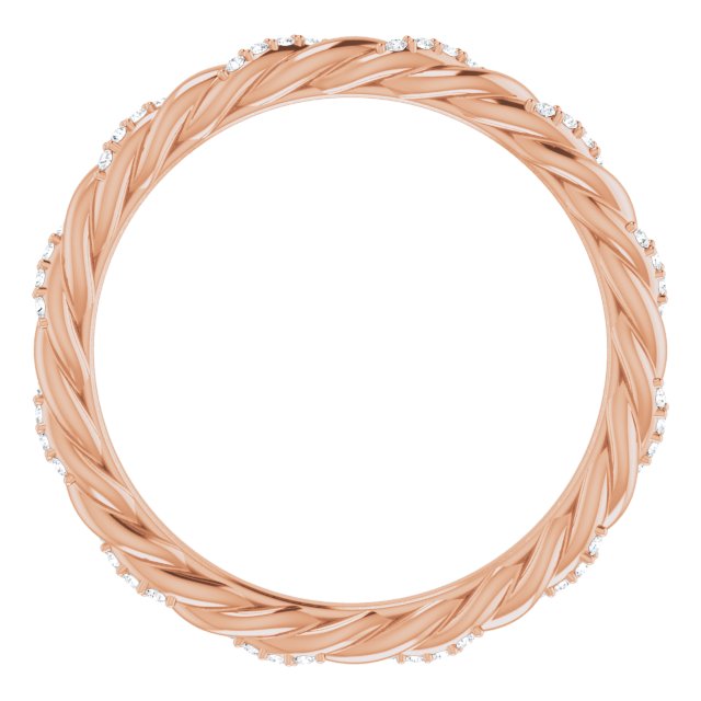 14k Rose 1/10 Ctw Natural Diamond Rope Eternity Band Size 7