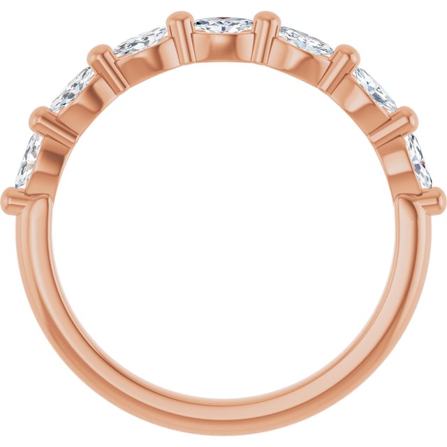 14k Rose 1/3 Ctw Natural Diamond Anniversary Band