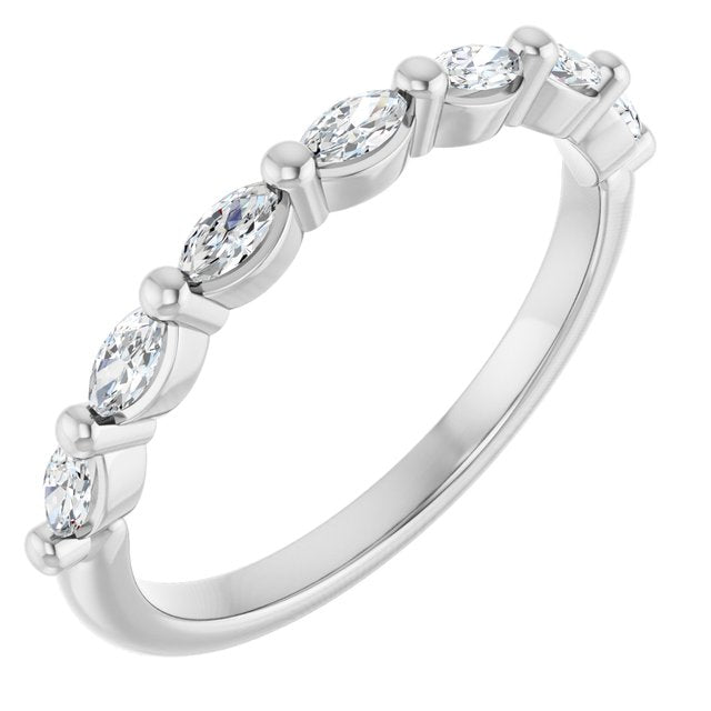 14k White 1/3 Ctw Natural Diamond Anniversary Band