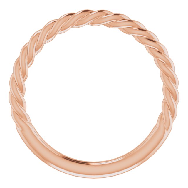 14K Rose 1.7 mm Rope Band Size 5