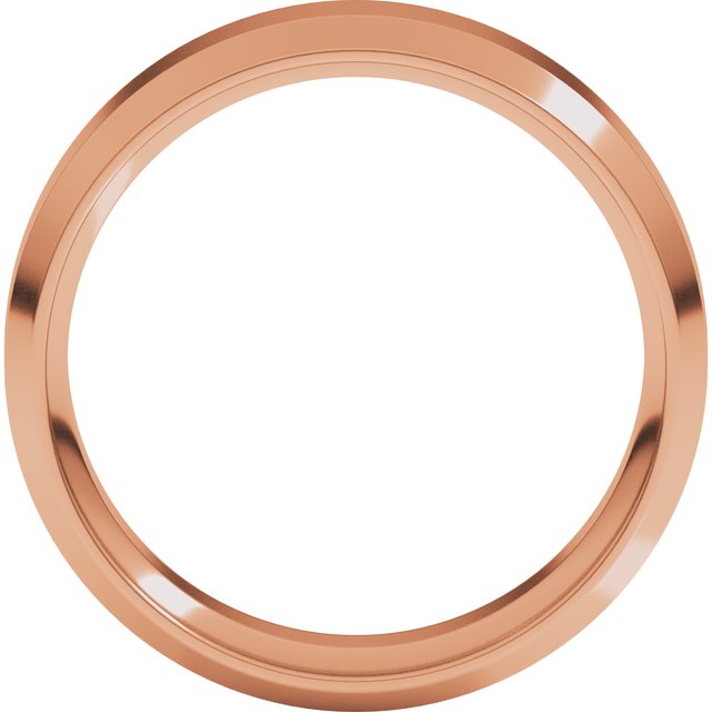 14k Rose 6 Mm Beveled-edge Comfort-fit Band Size 9