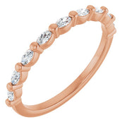 14k Rose 1/4 Ctw Natural Diamond Anniversary Band