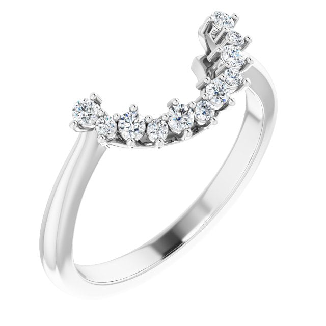 14K White 1/6 CTW Natural Diamond Matching Band