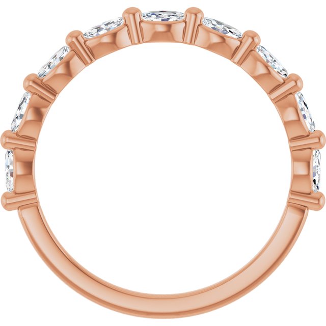 14k Rose 1/2 Ctw Natural Diamond Anniversary Band