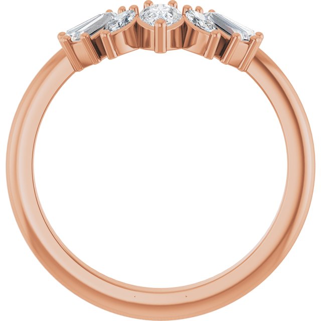 14K Rose 1/2 CTW Natural Diamond Contour Band