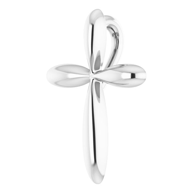 Sterling Silver 14.65x11.2 Mm Cross Pendant