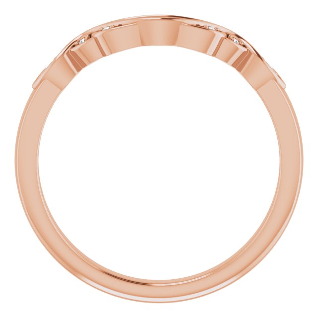 14K Rose .03 CTW Natural Diamond Matching Band