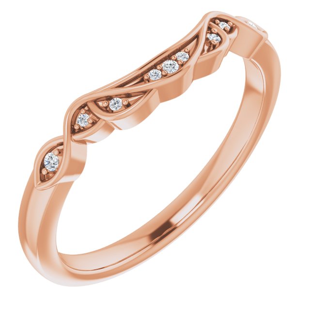 14K Rose .03 CTW Natural Diamond Matching Band