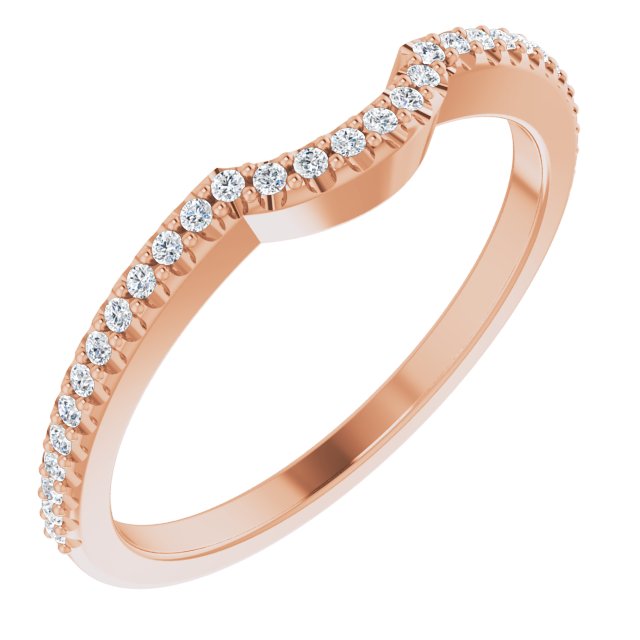 14k Rose 1/8 Ctw Natural Diamond Band