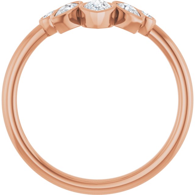 14K Rose 3/8 CTW Natural Diamond Bezel-Set  Contour Band