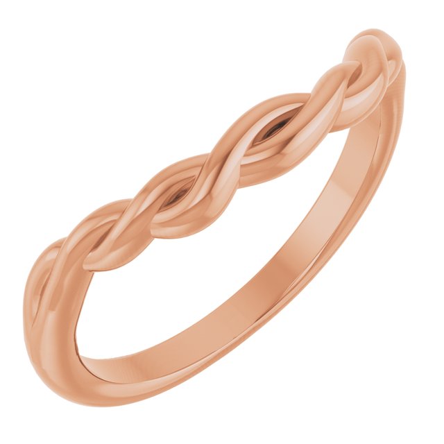 14K Rose Twisted Contour Band