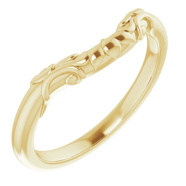 14K Yellow Band for 11 x 9 mm Oval Ring