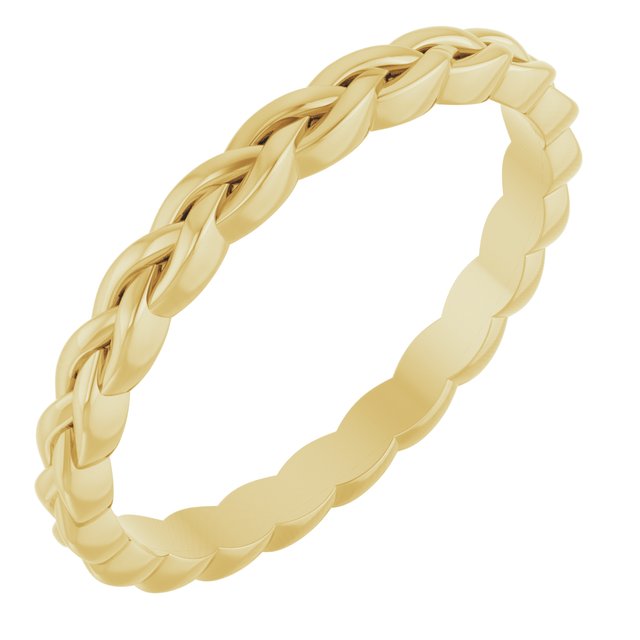 14k Yellow 2 Mm Woven Band Size 7