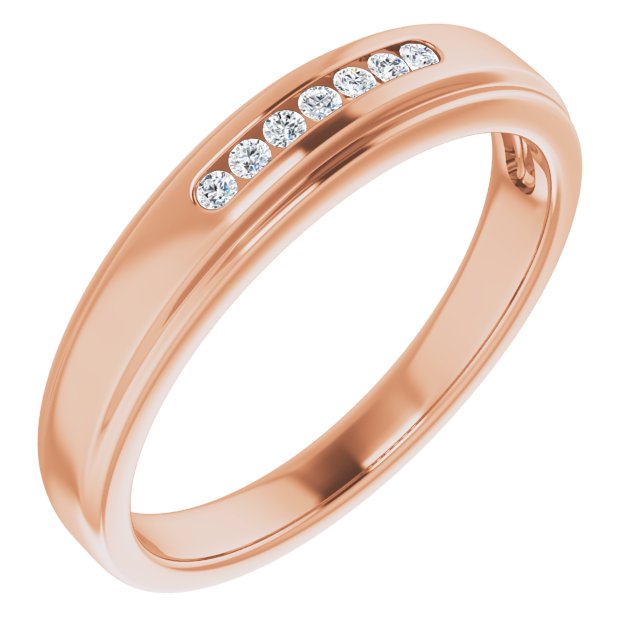 14K Rose 1/10 CTW Natural Diamond Band