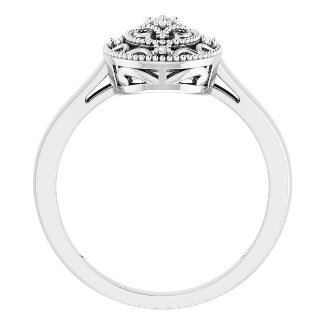Sterling Silver .05 CTW Natural Diamond Ring Size 7