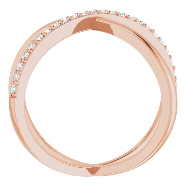 14k Rose 1/4 Ctw Natural Diamond Criss-cross Ring