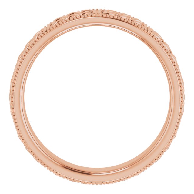 14K Rose 6 mm Celtic-Inspired Band Size 11