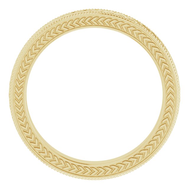 14k Yellow 3 Mm Wheat Pattern Band Size 5.5
