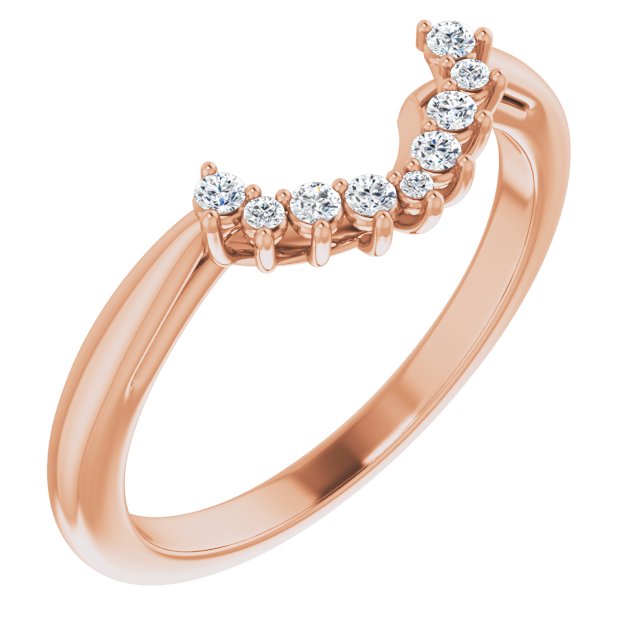 14K Rose 1/10 CTW Natural Diamond Matching Band